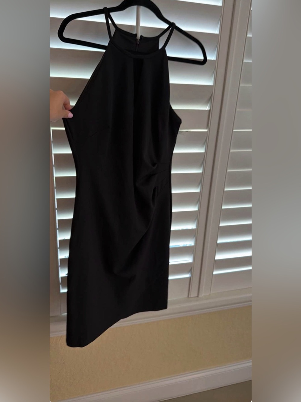 Guess Black Asymmetrical Halter Dress